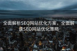 全面解析SEO网站优化方案，全面解读SEO网站优化策略