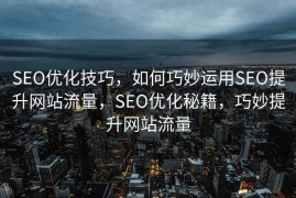 SEO优化技巧，如何巧妙运用SEO提升网站流量，SEO优化秘籍，巧妙提升网站流量