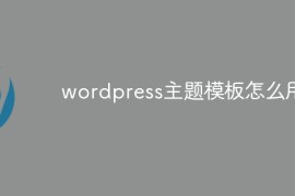 wordpress主题模板怎么用
