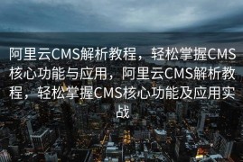 阿里云CMS解析教程，轻松掌握CMS核心功能与应用，阿里云CMS解析教程，轻松掌握CMS核心功能及应用实战