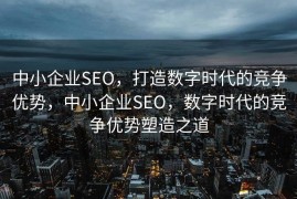 中小企业SEO，打造数字时代的竞争优势，中小企业SEO，数字时代的竞争优势塑造之道