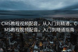 CMS教程视频配音，从入门到精通，CMS教程视频配音，入门到精通指南