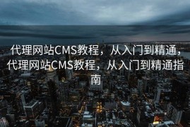 代理网站CMS教程，从入门到精通，代理网站CMS教程，从入门到精通指南