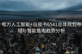 电力人工智能+白皮书6541总体规划布局与智能售电趋势分析