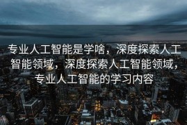 专业人工智能是学啥，深度探索人工智能领域，深度探索人工智能领域，专业人工智能的学习内容