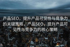 产品SEO，提升产品可见性与竞争力的关键策略，产品SEO，提升产品可见性与竞争力的核心策略