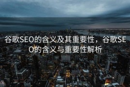 谷歌SEO的含义及其重要性，谷歌SEO的含义与重要性解析