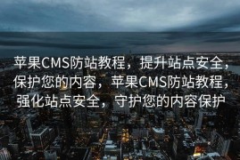 苹果CMS防站教程，提升站点安全，保护您的内容，苹果CMS防站教程，强化站点安全，守护您的内容保护