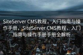 SiteServer CMS教程，入门指南与操作手册，SiteServer CMS教程，入门指南与操作手册手册全解析