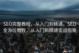 SEO完整教程，从入门到精通，SEO全方位教程，从入门到精通实战指南