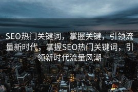 SEO热门关键词，掌握关键，引领流量新时代，掌握SEO热门关键词，引领新时代流量风潮