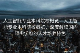 人工智能专业本科院校概览，人工智能专业本科院校概览，深度解读国内顶尖学府的人才培养特色