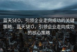 蓝天SEO，引领企业走向成功的关键策略，蓝天SEO，引领企业走向成功的核心策略