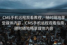CMS手机远程观看教程，随时随地享受媒体内容，CMS手机远程观看指南，随时随地畅享媒体内容