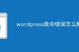 wordpress致命错误怎么解决