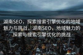 湖南SEO，探索搜索引擎优化的地域魅力与挑战，湖南SEO，地域魅力的探索与搜索引擎优化的挑战
