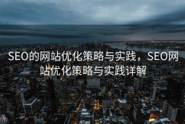 SEO的网站优化策略与实践，SEO网站优化策略与实践详解