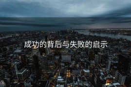 成功的背后与失败的启示