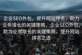 企业SEO外包，提升网站排名，助力业务增长的关键策略，企业SEO外包，助力业务增长的关键策略，提升网站排名之道