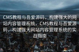 CMS教程与吾爱源码，构建强大的网站内容管理系统，CMS教程与吾爱源码，构建强大网站内容管理系统的实战指南