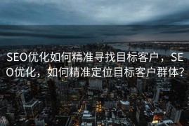 SEO优化如何精准寻找目标客户，SEO优化，如何精准定位目标客户群体？