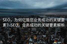 SEO，为何它是您业务成功的关键要素？SEO，业务成功的关键要素解析