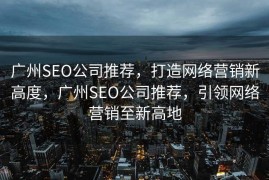 广州SEO公司推荐，打造网络营销新高度，广州SEO公司推荐，引领网络营销至新高地
