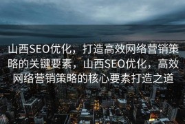 山西SEO优化，打造高效网络营销策略的关键要素，山西SEO优化，高效网络营销策略的核心要素打造之道