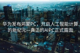 华为发布鸿蒙PC，开启人工智能计算的新纪元—真正的AIPC正式露面