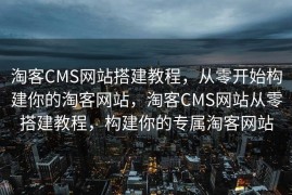 淘客CMS网站搭建教程，从零开始构建你的淘客网站，淘客CMS网站从零搭建教程，构建你的专属淘客网站
