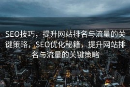 SEO技巧，提升网站排名与流量的关键策略，SEO优化秘籍，提升网站排名与流量的关键策略