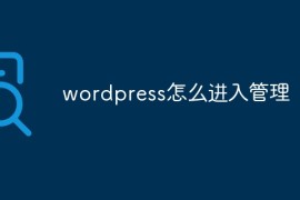 wordpress怎么进入管理