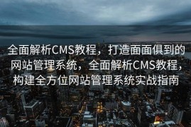 全面解析CMS教程，打造面面俱到的网站管理系统，全面解析CMS教程，构建全方位网站管理系统实战指南