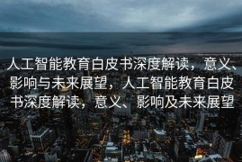 人工智能教育白皮书深度解读，意义、影响与未来展望，人工智能教育白皮书深度解读，意义、影响及未来展望