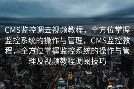 CMS监控调去视频教程，全方位掌握监控系统的操作与管理，CMS监控教程，全方位掌握监控系统的操作与管理及视频教程调阅技巧