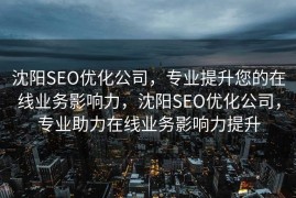 沈阳SEO优化公司，专业提升您的在线业务影响力，沈阳SEO优化公司，专业助力在线业务影响力提升