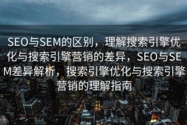 SEO与SEM的区别，理解搜索引擎优化与搜索引擎营销的差异，SEO与SEM差异解析，搜索引擎优化与搜索引擎营销的理解指南