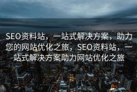 SEO资料站，一站式解决方案，助力您的网站优化之旅，SEO资料站，一站式解决方案助力网站优化之旅