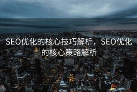 SEO优化的核心技巧解析，SEO优化的核心策略解析