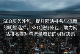 SEO服务外包，提升网站排名与流量的明智选择，SEO服务外包，助力网站排名提升与流量增长的明智决策