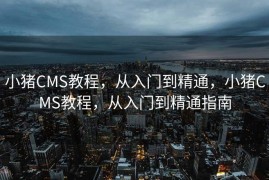 小猪CMS教程，从入门到精通，小猪CMS教程，从入门到精通指南