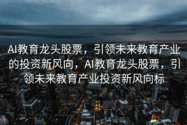 AI教育龙头股票，引领未来教育产业的投资新风向，AI教育龙头股票，引领未来教育产业投资新风向标
