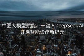 中医大模型赋能，一键入DeepSeek AI开启智能诊疗新纪元