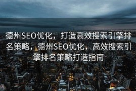 德州SEO优化，打造高效搜索引擎排名策略，德州SEO优化，高效搜索引擎排名策略打造指南