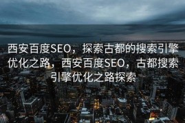 西安百度SEO，探索古都的搜索引擎优化之路，西安百度SEO，古都搜索引擎优化之路探索