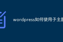 wordpress如何使用子主题