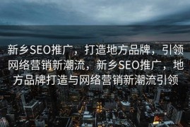 新乡SEO推广，打造地方品牌，引领网络营销新潮流，新乡SEO推广，地方品牌打造与网络营销新潮流引领