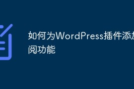 如何为WordPress插件添加订阅功能