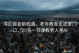 湾区银发新机遇，老年教育走进家门口，20元一节课教老人用AI