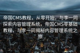 帝国CMS教程，从零开始，与李一同探索内容管理系统，帝国CMS零基础教程，与李一同揭秘内容管理系统之旅